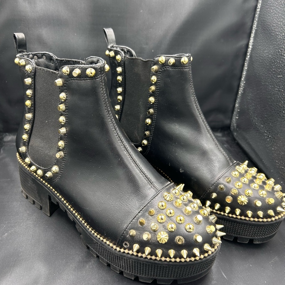 Studded Black Ankle Boots